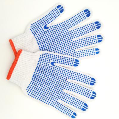 China Shift ; construction ; machinery; SHUOYA Factory PVC Dotted White Gloves Cotton Work Safety Gloves Cotton Garden Gloves For Farm for sale