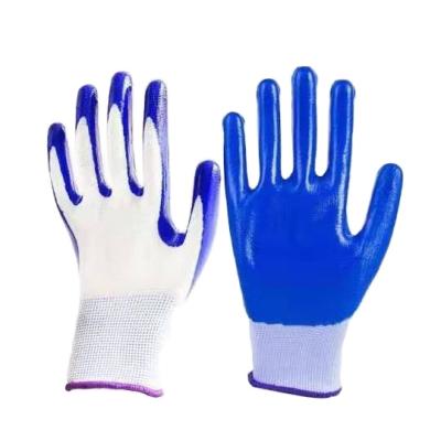 China Shift ; construction ; machinery; cheap factory construction gloves SHUOYA waterproof and maintenance oil proof mechanical gloves gardening nitrile coated gloves for sale