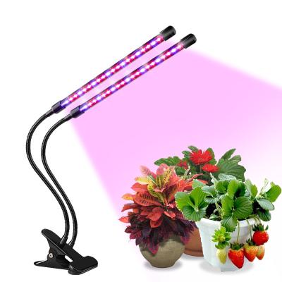 China Seed Starting Led Double Head Clip Table Grow Light 360 Degree Flexible Gooseneck Grow Lamp For Plant for sale