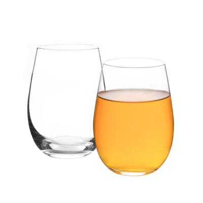 China Custom Stemless Wine Glasses Clear Minimalist Hand Blown Crystal Premium Wine Glasses Set For Whiskey Liquor for sale