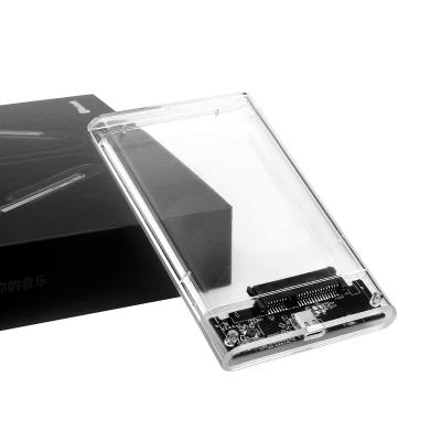 China TYPE-C Plastic Enclosure USB3.1 HDD 2.5 Inch Transparent Mobile Hard Case 2.5 SATA SSD Enclosure for sale