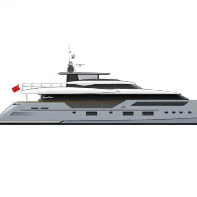 China Chinese Custom Material Super Yacht Fiberglass Family Entertainment 126ft Luxury Boat Mega Yacht Length 18.86m For Sale for sale