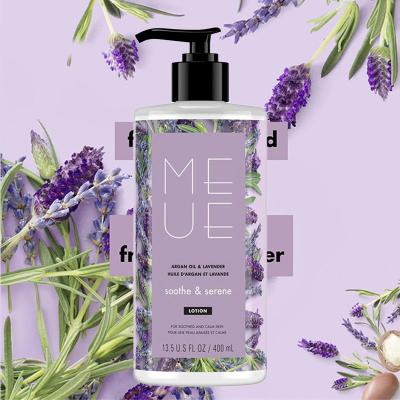 China Natural Body Care Dry Skin Argan Oil 24 hours Moisturizing Hydrating Lavender Body Lotion for sale