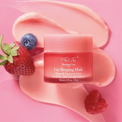 China Private Label Lip Care Moisturizing Lip Balm Nourishing Cream Vegan Organic Strawberry Night Lip Sleeping Mask for All Skin for sale