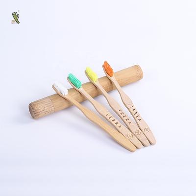 China Hot Selling Disposable Adult Wholesale Charcoal Biodegradable Bamboo Toothbrush With Different Color for sale