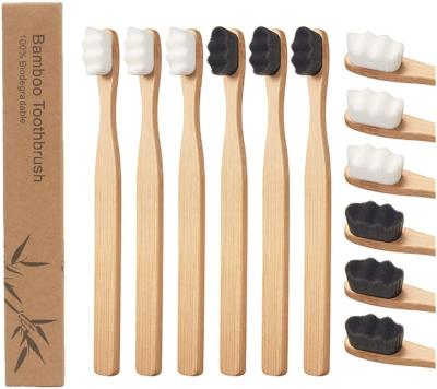 China Micro Nano Disposable Bamboo Toothbrush 20000 Bristle Ultra Soft Bamboo Toothbrush for sale