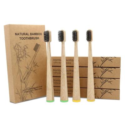 China Disposable Hot Bamboo Handle Nylon Stiffens Biodegradable Toothbrush Hotel Toothbrush for sale