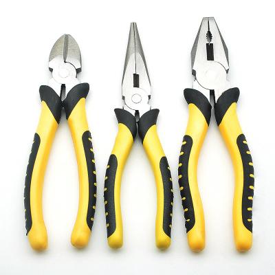 China Customized Portable 6/7/8 Inch Heavy Duty CRV Insulated Long Nose Cutter Combination Pliers for sale