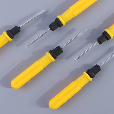 China Plastic Strong Magnetic Flat Multi-Function Manual Handle Double Head Dual Function Yellow Cross Screwdriver for sale