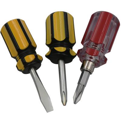 China Plastic Factory Super Short Mini Magnetic Dual Purpose Phillips Small Screwdriver for sale