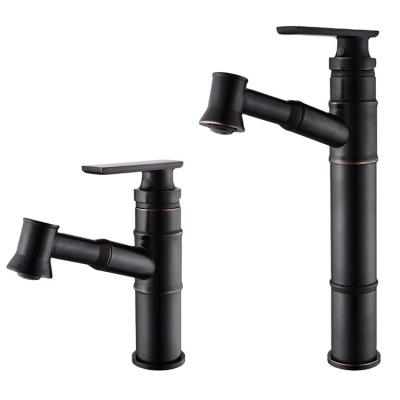 China Other European Pull Out Brass Black Retro Pull Out Basin Faucets Faucets for sale