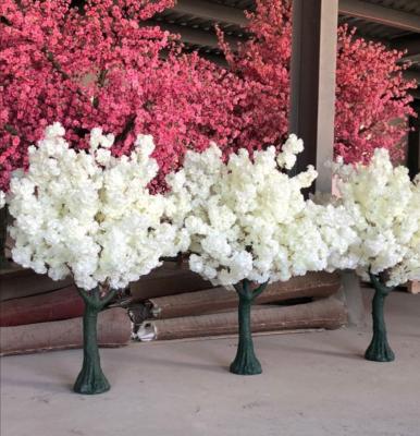 China Decoration Wedding Centerpiece Table Tree Artificial White Cherry Blossom Tree for sale