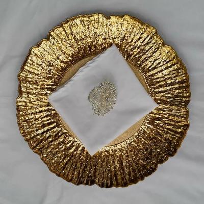 China Gold Metallic Wedding Color 13inch Decorative Plastic Dish for sale