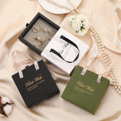 China Custom Printed Gift Packaging Boxes Ear Ring Luxury Jewellery Packaging Boxes With Handle for sale