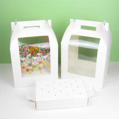 China Custom lollipop display box New Year's handmade strawberry chocolate candy window portable packaging box 18 holes for sale