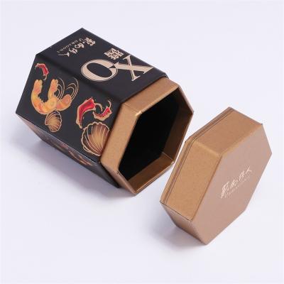 China Tea Gift Box Customization Exquisite Gift Box Heaven and Earth Cover Fine Hexagonal Seasoning Box Customization for sale