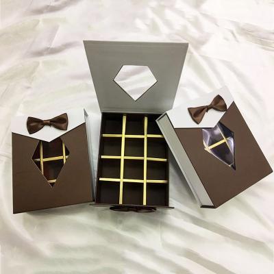 China Chocolate Packaging Box Candy Snack Gift Pack Birthday 520 Valentine'S Day Bow Gift Box for sale