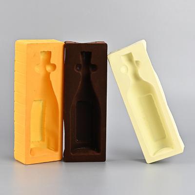 China Persönliche Geschenk-PP-Flocking-Blister-Verschluss-Tablett Weinflasche Geschenk-Box Pet-Verpackung mit PVC-Blister-Weinhalter zu verkaufen