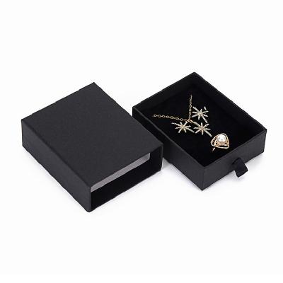 China Jewelry drawing box Custom special paper hot gold jewelry necklace packaging gift box earring packaging box for sale