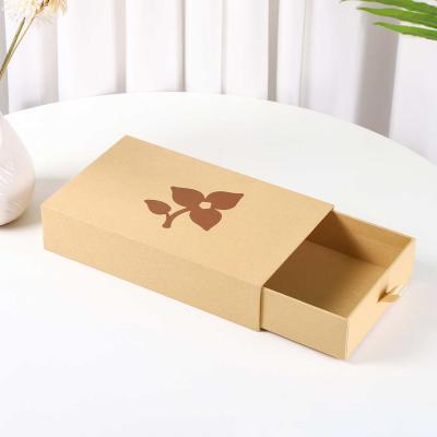 China Custom kraft paper crafts gift box Belt packing box Silk scarf packing box drawer gift box for sale