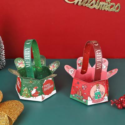 China Christmas Apple hand box Christmas Eve holiday gift packaging portable Christmas fruit gift box customization for sale