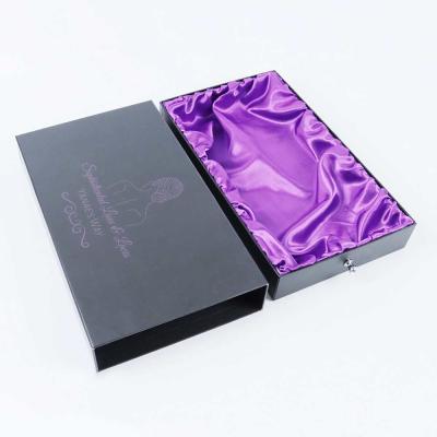 China Drawer wig beauty tools packaging box with satin cloth custom cardboard high-grade paper packaging box gift box for sale