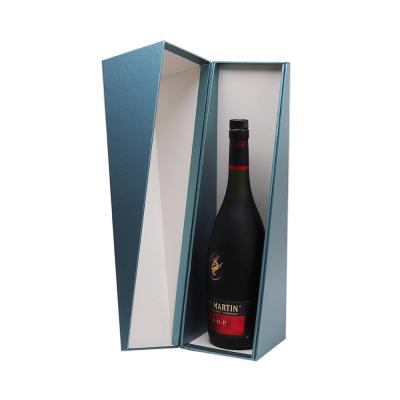 China Custom inclined triangle clamshell hardcover box special-shaped hardcover box Red wine hardcover box foreign wine box for sale