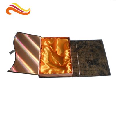 China Crocodile Embossed Leather Square Luxury Gift Boxes With Golden Satin Covering for sale