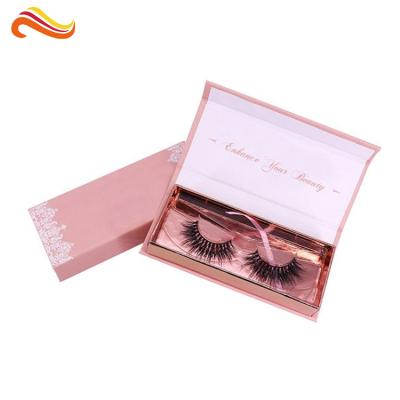 China Cosmetic Paper Pink Eyelash Packaging Box Cardboard CMYK Color For Lashes for sale