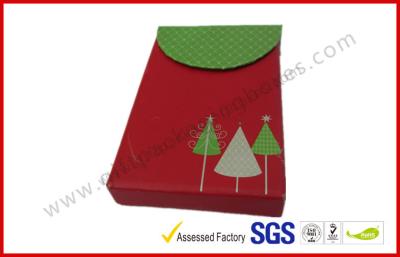 China Red Christmas Gift Packaging Boxes Foldable / VIP Card Gift Packing for sale