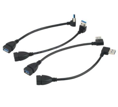 China Hot Selling SuperSpeed ​​Black 15cm COMPUTER USB Stocked Available 3.0 A Male To Female A Right Angle USB Extension Data Cable For Computer for sale