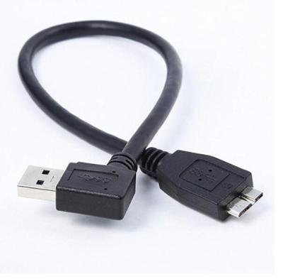 China COMPUTER Stored 0.3M SuperSpeed ​​USB 3.0 Cable 90 Degree Right Angle Type A Male To Micro USB Extension Cable for sale