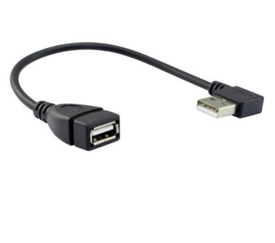 China For Computer Black 90 Degree USB 2.0 A Type Male To Female Right/Left/Down/Up Data Cord Cable Extension Standard USB Cable For Computer for sale