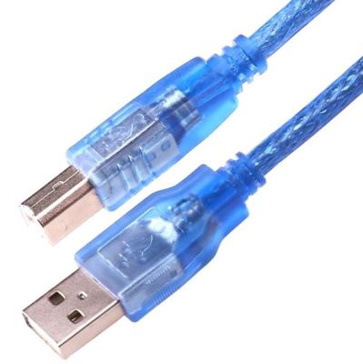 China For Printer Hot Type A Male To Type B Male High Speed ​​Transparent Blue Printer Barcode USB 2.0 Cable For Printer 30cm 50cm 1m 1.5m1.8m for sale