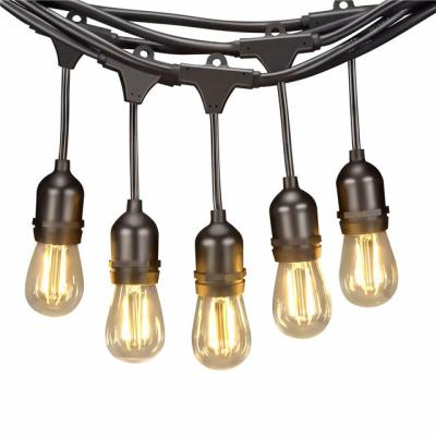 China Internal safty wiring for outdoor LED lights string lights Kenlita 48ft waterproof IP65 string lights 15 E27 for sale