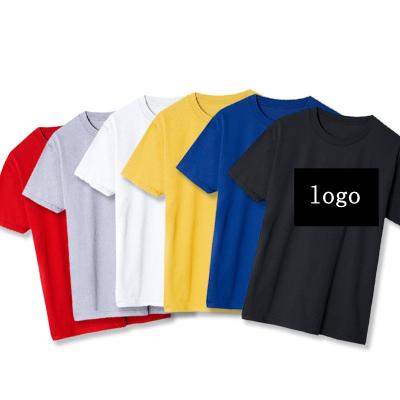 China 2022 Fashion Color T-shirt Men's Big Logo Round Neck Pattern Anti-Shrink Solid Custom Made Short Sleeve T-shirts Plus Size And Big Shirt Men for sale