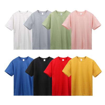 China Fashion Men's Shorts Anti-Shrink Sheath Solid Color Round Neck Loose Pure Cotton Customized T-shirt Men's Large Size Printed T-shirt for sale