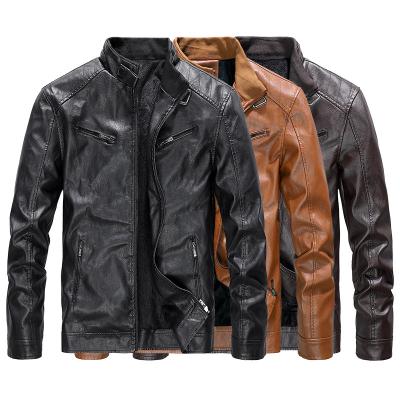 China Waterproof 2022 spring men's PU leather jacket men's fashion leather jacket jacket custom outdoor windproof wholesale new for sale