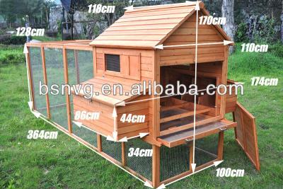 China Extra Large Viable Run 3.65M Wooden Chicken Coop for sale