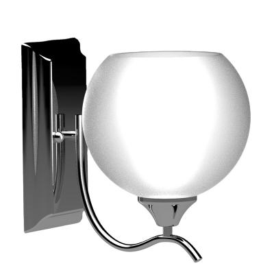 China Modern Frosted Glass Globe Vanity Light Wall Sconce Lamp Light Fit E26 Or E27 Bulbs For Bedroom Bedside for sale