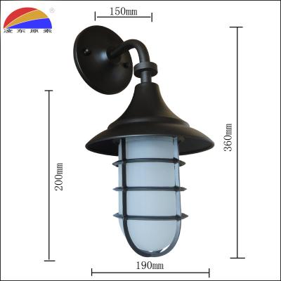 China Tempered Glass Iron Wall Sconce Light Waterproof Outdoor Lamp Fit LED Bulbs For Garden Hotel for sale