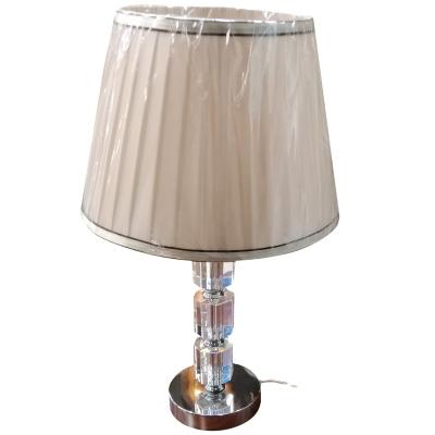 China Modern crystal table lamp light with fabric shade fit E26 or E27 led bulb for hotel home office for sale