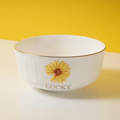 China Chrysanthemum Model 2021 New Arrivals Sustainable Embossed Ceramic Bowl Set Ceramic Rice Bowl Cereal Bowl for sale