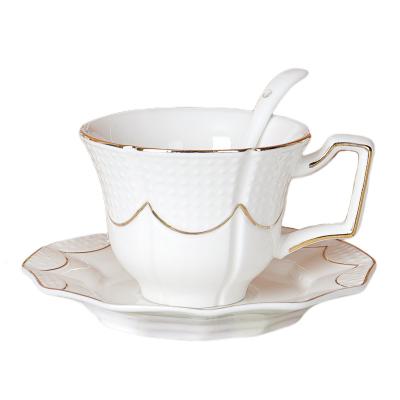 China Vintage Disposable Tea Cup With Saucer Tea Cups And Saucers Sets Ceramic Tea Cup Set for sale