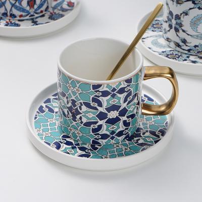 China Viable Moroccan Ceramic Style Matt Glaze Luxury Coffee Cup Set Coffee Cup Coffee Mug Set for sale