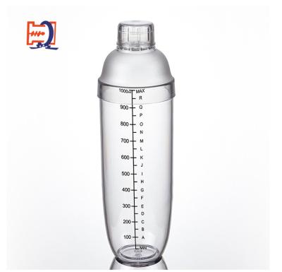 China Promotion Gift OEM Brand Viable Transparent Plastic Personalized Cheap Cocktail Shaker for sale