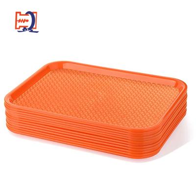 China Morden Tray Tea Serving Tray With Handle Leaf Shape Hotel Color Feature Eco Fast Food PP Non Slip Plastic Breakfast Serving Tray For R for sale