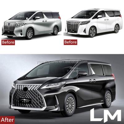 China Hot Selling PP+ABS New Design Body Auto Headlight Taillight Accessories Kit Bumper Grill For 15-20 Alphard Facelift Up LM Kit for sale