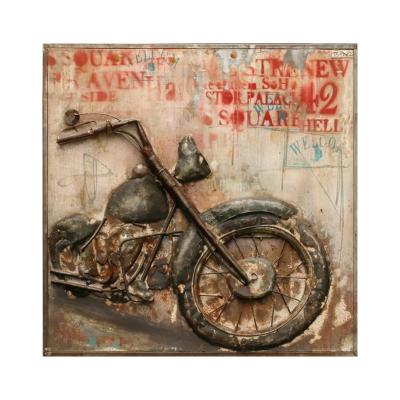 China Square Rustic Abstract 3D Art Vintage Bicycle Wall Artwork for Room Decor for sale