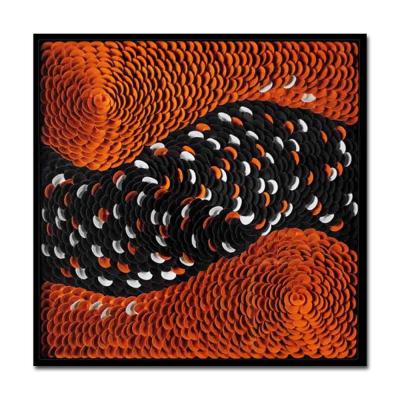 China Contemporary 3D Black And Orange Paper Artwork Wall Art For Bedroom for sale